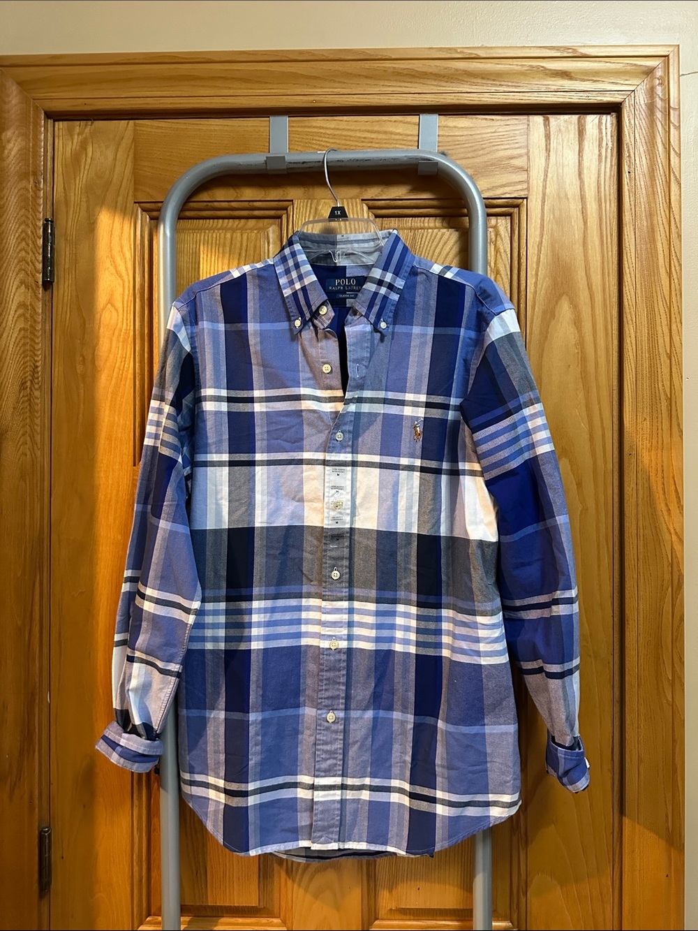 Polo by Ralph Lauren Blue and White Plaid Button-Down Shirt